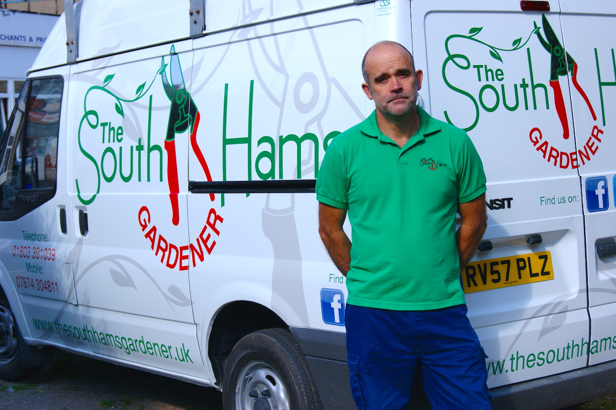 The South Hams Gardener Ian with his van